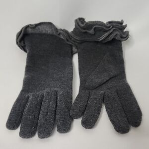 Gruppo Italiano Elegant Gray Ruffled Women's Gloves
